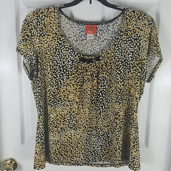 Hearts of palm, women's yellow, black, white top, Very comfortable, size… - Picture 1 of 6
